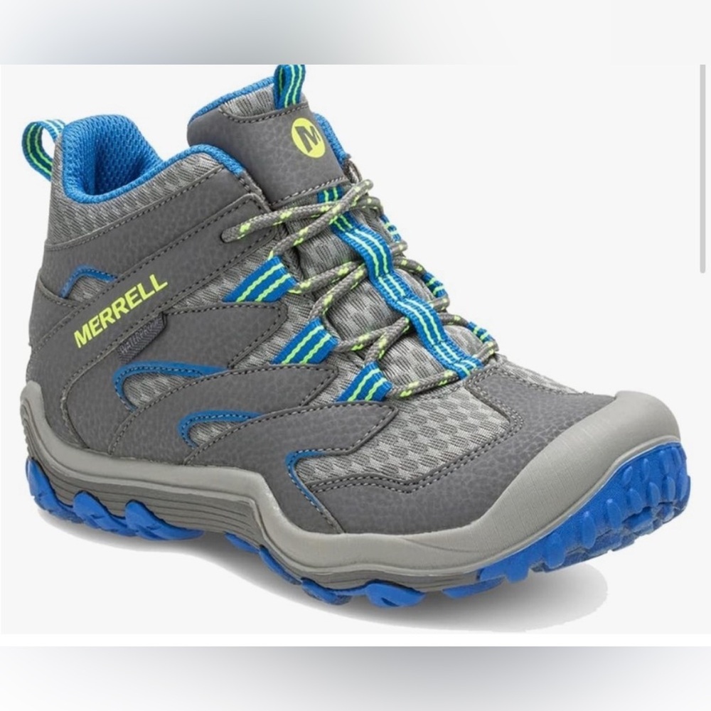 Merrell Kids' Gray and Blue Waterproof Hiking Boots Size 4